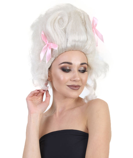 Women's Baroque Marie Antoinette Bouffant Wig with Bows - Adult Historical Wigs | HPO