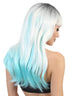 Aqua Long Straight Wig with Dark Roots and Bangs - Adult Fashion Wigs | HPO