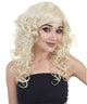 Women's Long Blonde Curly Wig with Bangs - Adult Halloween Wigs | HPO