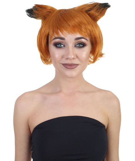 Women's Red Haired Fox Pixie Wig with Ears