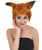 Red Color Short Fox Pixie Wig with Black Tipped Ears