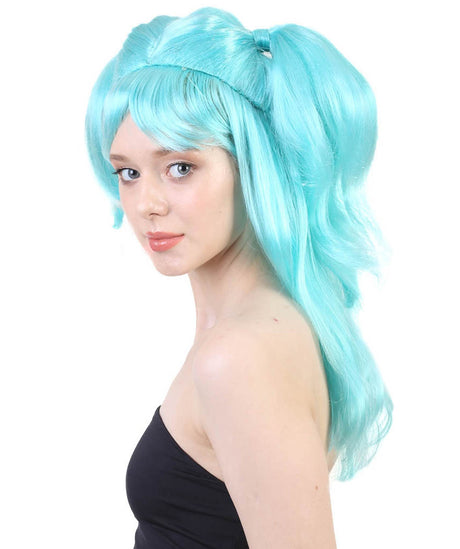 Kiki Long Half Up Ponytails with Bangs