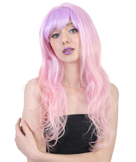 Women's Long Wavy Pastel Ombre Wig - Adult Halloween Wigs | HPO