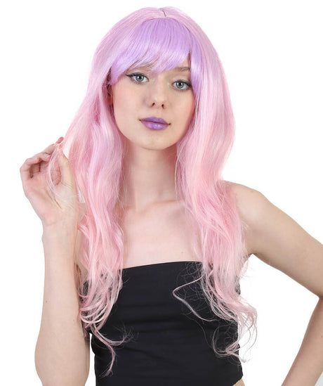 Women's Long Wavy Pastel Ombre Wig - Adult Halloween Wigs | HPO