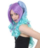 Women's High Half Up Rave Pigtails with Multicolor Loose Curls - Adult Halloween Wigs | HPO