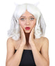 Shoulder Length Bob With Loose Curls, Horns, and Ears - Halloween Wigs | HPO