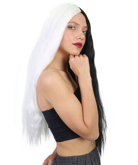Women's Extra Long Two Tone Center Part Wig with Natural Texture - Adult Halloween Wigs | HPO