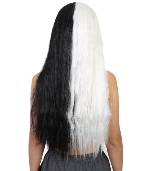 Women's Extra Long Two Tone Center Part Wig with Natural Texture - Adult Halloween Wigs | HPO