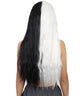 Women's Extra Long Two Tone Center Part Wig with Natural Texture - Adult Halloween Wigs | HPO