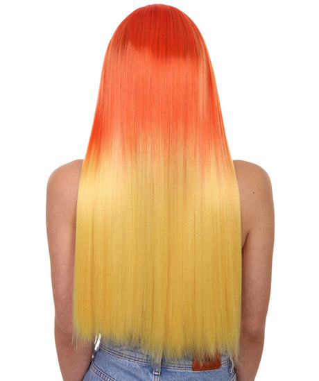 Adult Women's 23" In. American Singer and Rapper Inspired Wig - Long Length Tropical Gradient Hair - Lace Front Heat Resistant Fibers