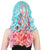 Women's Long Bouncy Multicolor Rave Curls with Bangs - Adult Halloween Wigs | HPO
