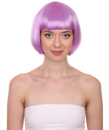 Purple Bob Wig | Party Ready Fancy Cosplay Halloween Wig | HPO