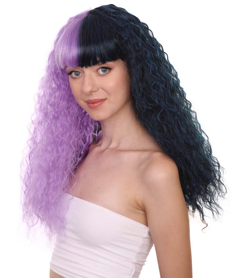 Melanie Long Wig | Wavy Purple & Black Wig | HPO
