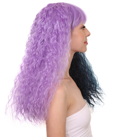 Melanie Long Wig | Wavy Purple & Black Wig | HPO