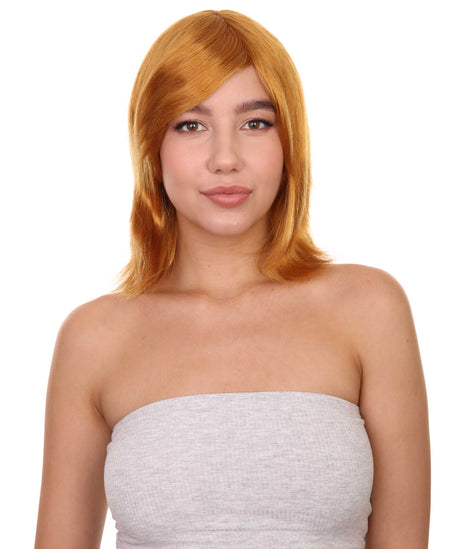 Adult Women Short Golden Brown Wig | Halloween Wig | HPO