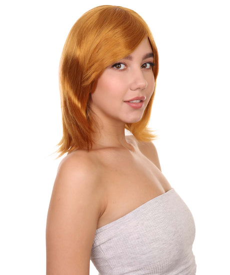 Adult Women Short Golden Brown Wig | Halloween Wig | HPO