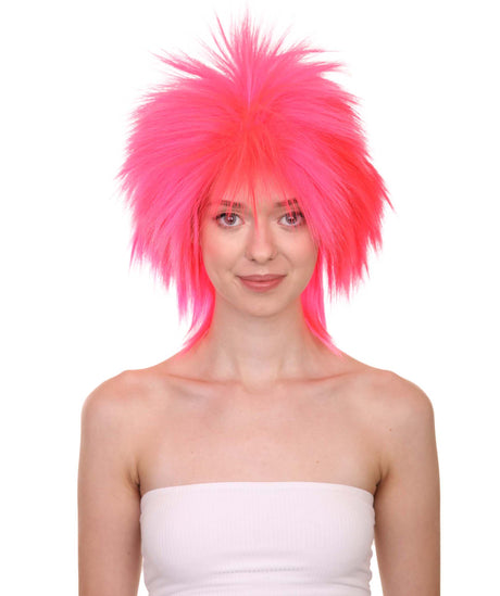 Funky Punk Neon Pink Wig | Character Cosplay Halloween Wig | HPO