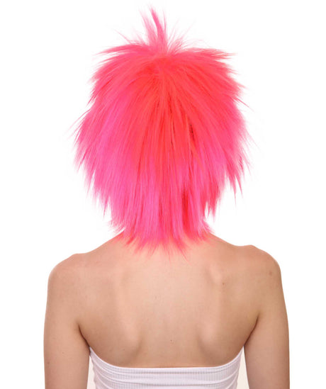 Funky Punk Neon Pink Wig | Character Cosplay Halloween Wig | HPO