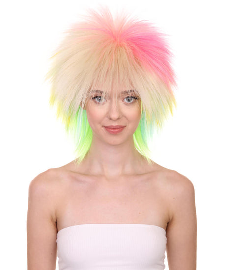 Funky Punk | Spikey Multi-color Highlighter Halloween Wig, HPO