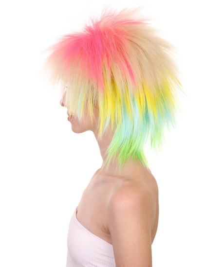 Funky Punk | Spikey Multi-color Highlighter Halloween Wig, HPO