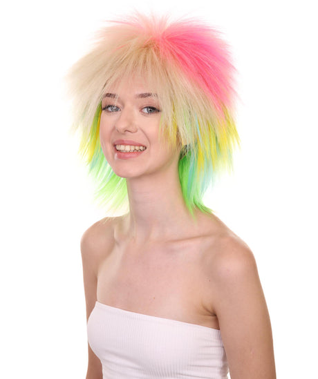 Funky Punk | Spikey Multi-color Highlighter Halloween Wig, HPO