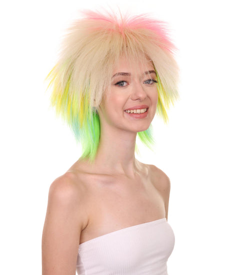 Funky Punk | Spikey Multi-color Highlighter Halloween Wig, HPO