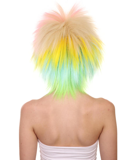 Funky Punk | Spikey Multi-color Highlighter Halloween Wig, HPO