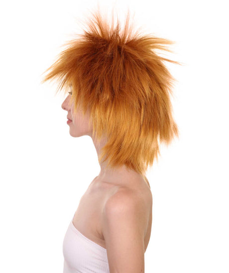 Funky Punk Orange Brown Wig | Character Cosplay Halloween Wig | HPO