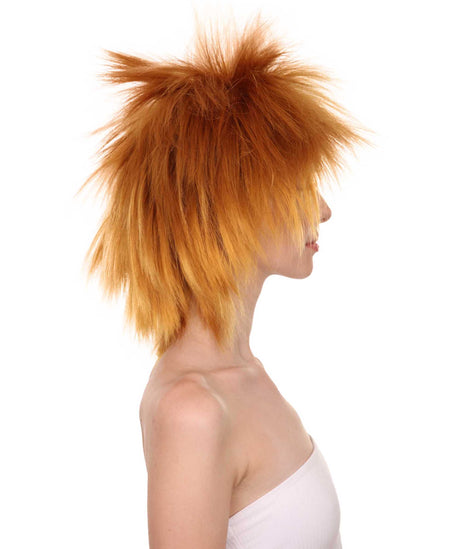 Funky Punk Orange Brown Wig | Character Cosplay Halloween Wig | HPO