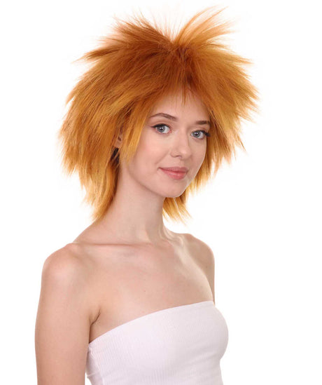 Funky Punk Orange Brown Wig | Character Cosplay Halloween Wig | HPO