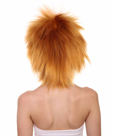 Funky Punk Orange Brown Wig | Character Cosplay Halloween Wig | HPO