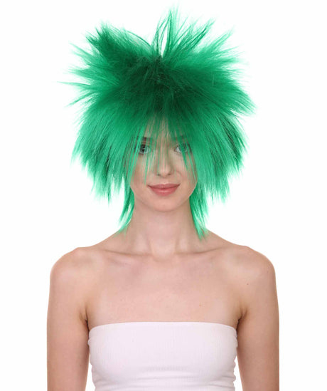 Funky Punk Dark Green Wig | Character Cosplay Halloween Wig | HPO