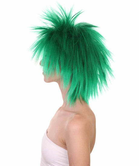 Funky Punk Dark Green Wig | Character Cosplay Halloween Wig | HPO
