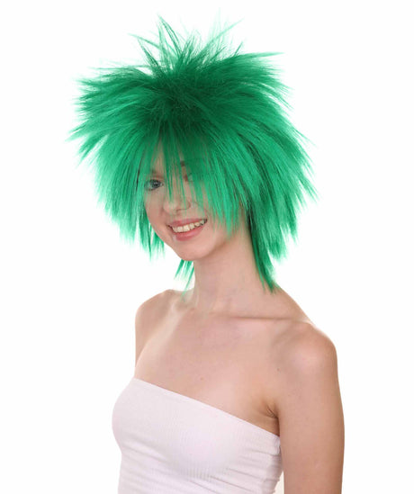 Funky Punk Dark Green Wig | Character Cosplay Halloween Wig | HPO