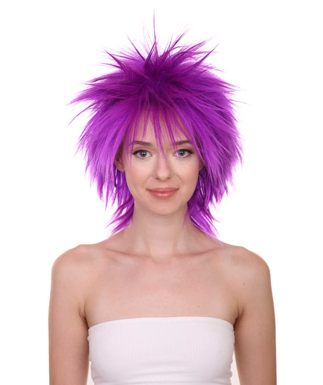 Funky Punk Neon Purple Wig | Character Cosplay Halloween Wig | HPO