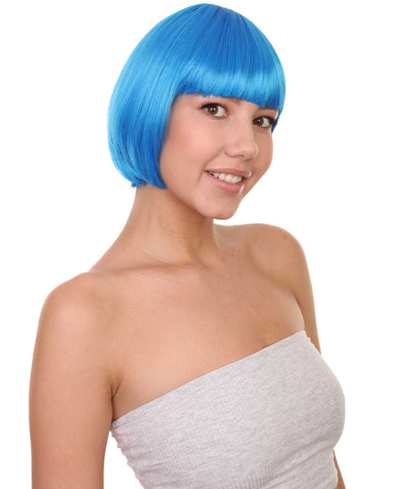 Blue Bob Wig | Short Cosplay Halloween Wig | HPO