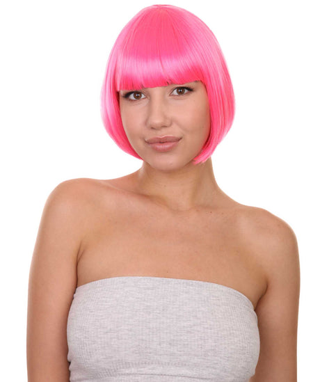 Pink Bob Wig | Party Ready Fancy Cosplay Halloween Wig | HPO