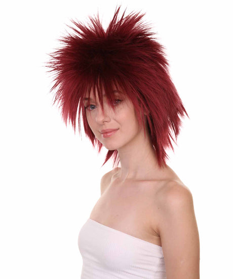 Funky Punk Burgundy Wig | Character Cosplay Halloween Wig | HPO