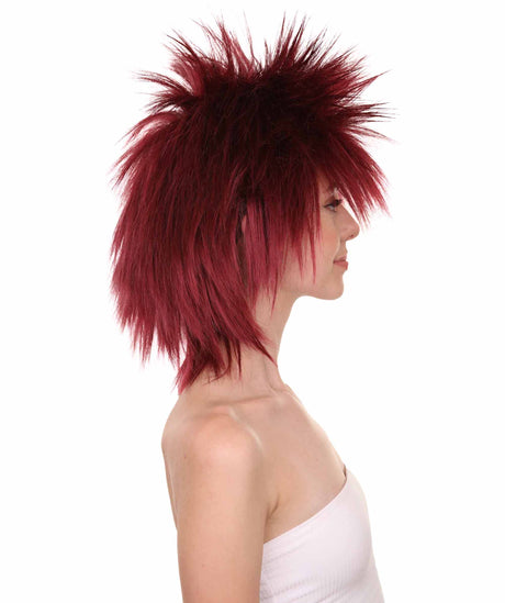 Funky Punk Burgundy Wig | Character Cosplay Halloween Wig | HPO