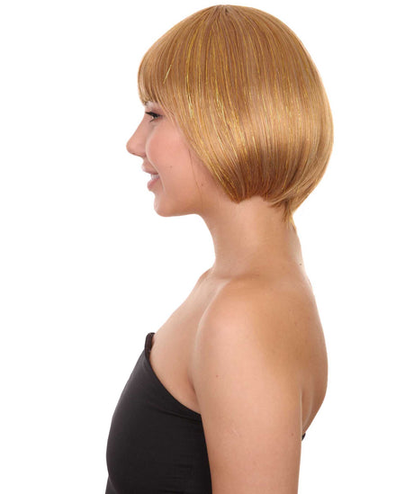 Gold Bob Wig | Stage/Event Fancy Halloween Wig | HPO