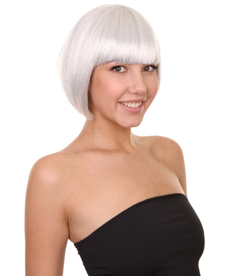Silver Bob Wig | Party Ready Fancy Cosplay Halloween Wig | HPO