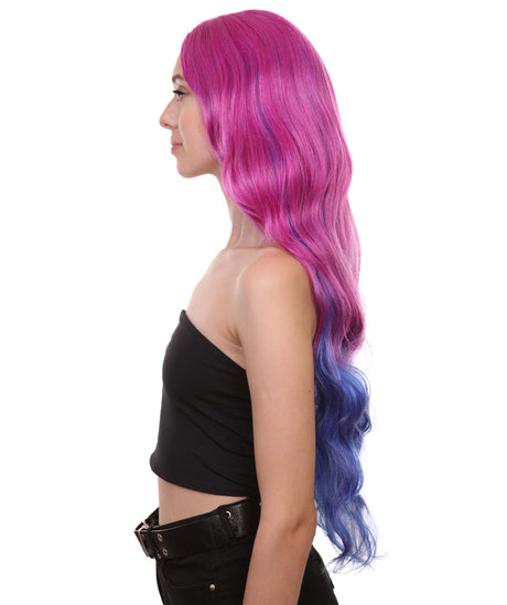 Descendants 3 Audrey Curly Wavy Wig | Purple & Blue TV/Movie Wigs | HPO