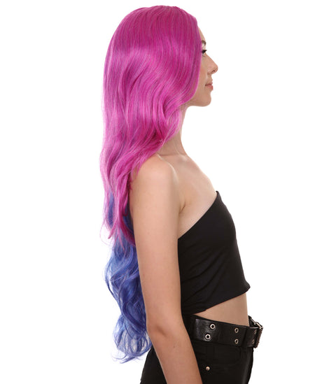 Descendants 3 Audrey Curly Wavy Wig | Purple & Blue TV/Movie Wigs | HPO