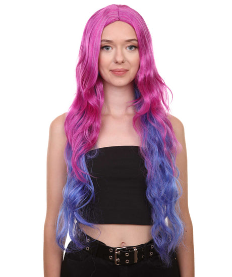 Descendants 3 Audrey Curly Wavy Wig | Purple & Blue TV/Movie Wigs | HPO