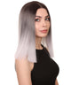 Sloan Adult Women's 12" Inch Medium Length Straight 4x4 Lace Front Natural Grey Ombre Hairline Icon Beauty Wig, 100% Heat Resistant Fibers, Perfect for your Everyday Wear and Styling to your Expectations! -   Wig,  | NU