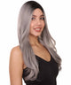 Adult Women's 25" Inch Long Length Straight 360 Lace Front Natural Black Grey Ombre Hairline Beauty Wig, 100% Heat Resistant Fibers, Perfect for your Everyday Wear and Styling to your Expectations! -   Wig,  | NU