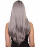 Adult Women's 25" Inch Long Length Straight 360 Lace Front Natural Black Grey Ombre Hairline Beauty Wig, 100% Heat Resistant Fibers, Perfect for your Everyday Wear and Styling to your Expectations! -   Wig,  | NU