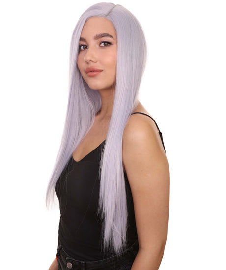 Adult Women's 29" Inch Long Length Straight 360 Lace Front Natural Platinum Silver Hairline Beauty Wig, 100% Heat Resistant Fibers, Perfect for your Everyday Wear and Styling to your Expectations! -   ,  | NU