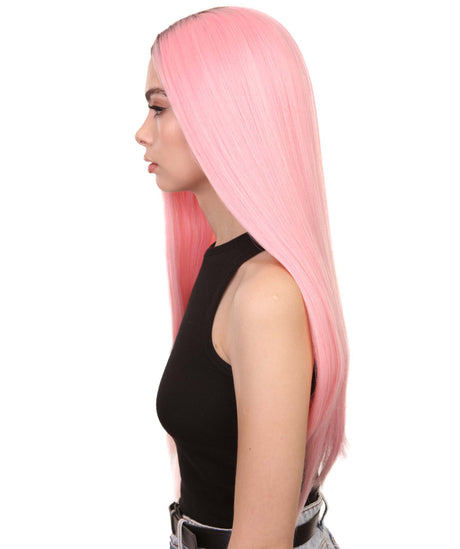 Camila Women's Long Length Lace Front Straight With Dark Roots - Adults Fashion Wigs | Nunique