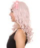 Women's 19" Wavy Soft Pink Lace Wig with Bangs - Women's Lace Wig with Bow | Nunique